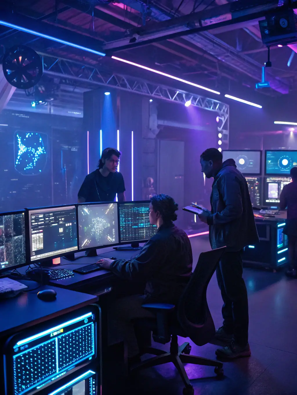 An image showcasing the AI Lab environment, with users experimenting with different AI models and tools in a hands-on setting.